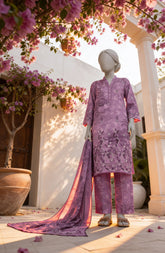 EMBROIDERED PRINTED CAMBRIC STITCHED 3 PIECE