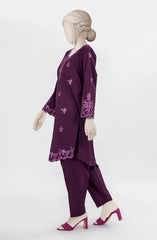 EMBROIDERED CAMBRIC STITCHED 2 PIECE