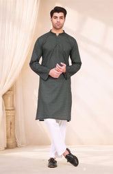 GRAPHITE 100% COTTON PRINTED EMBROIDERED KURTA