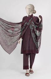 EMBROIDERED CAMBRIC STITCHED 3 PIECE