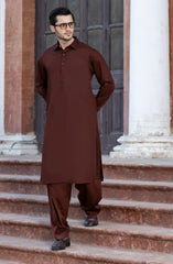 BRICK BROWN BLENDED KAMEEZ SHALWAR
