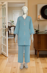 EMBROIDERED JACQUARD STITCHED 2 PIECE