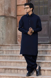 NAVY 100% COTTON KAMEEZ SHALWAR