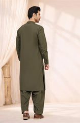 OLIVE BLENDED KAMEEZ SHALWAR