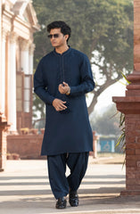 INK-BLUE BLENDED EMBROIDERED KAMEEZ SHALWAR