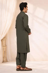 DEEP OLIVE 100% COTTON KAMEEZ SHALWAR