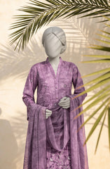 EMBROIDERED PRINTED CAMBRIC STITCHED 3 PIECE