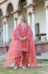 EMBROIDERED CAMBRIC STITCHED 3 PIECE