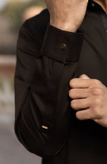 DARK-BROWN BLENDED KAMEEZ SHALWAR