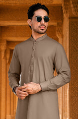 TEA BROWN CHAMBRAY KAMEEZ SHALWAR