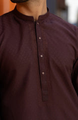 MAROON BLENDED EMBROIDERED KURTA