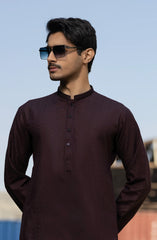 MAROON BLENDED EMBROIDERED KURTA