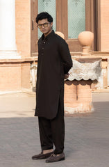 DARK-BROWN BLENDED KAMEEZ SHALWAR