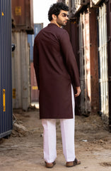 MAROON BLENDED EMBROIDERED KURTA