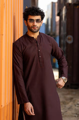 MAROON BLENDED EMBROIDERED KURTA