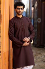 MAROON BLENDED EMBROIDERED KURTA