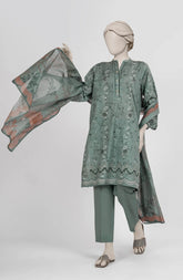 EMBROIDERED PRINTED LAWN STITCHED 3 PIECE