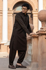 DARK-BROWN BLENDED KAMEEZ SHALWAR