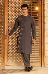 WINTER'23 MEN KAMEEZ SHALWAR WITH WAIST COAT GREY