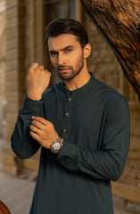 WINTER'23 MEN KAMEEZ SHALWAR WITH WAIST COAT TEAL