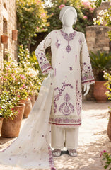EMBROIDERED CAMBRIC 3PCS UNSTITCHED