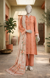 EMBROIDERED CAMBRIC 3PCS UNSTITCHED