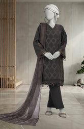 EMBROIDERED CAMBRIC 3PCS UNSTITCHED