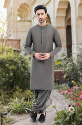 DARK GREY BLENDED KAMEEZ SHALWAR