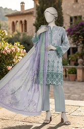 EMBROIDERED PRINTED LAWN 3PCS UNSTITCHED