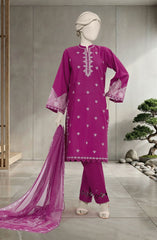 EMBROIDERED CAMBRIC 3PCS UNSTITCHED