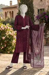 EMBROIDERED PRINTED LAWN 3PCS UNSTITCHED