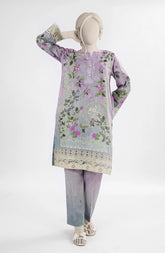EMBROIDERED PRINTED CAMBRIC STITCHED 2 PIECE