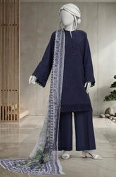 EMBROIDERED CAMBRIC 3PCS UNSTITCHED