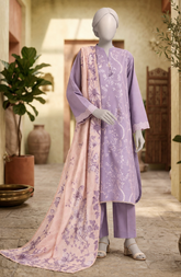EMBROIDERED CAMBRIC 3PCS UNSTITCHED