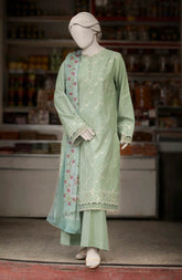 EMBROIDERED CAMBRIC 3PCS UNSTITCHED