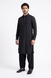 MARBLE-BLACK BLENDED KAMEEZ SHALWAR