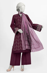 EMBROIDERED CAMBRIC 3PCS UNSTITCHED