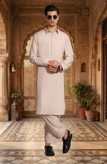 BEIGE BLENDED KAMEEZ SHALWAR