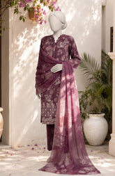 EMBROIDERED PRINTED CAMBRIC STITCHED 3 PIECE