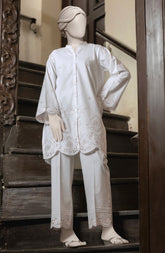 EMBROIDERED CAMBRIC STITCHED 2 PIECE