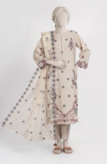 EMBROIDERED CAMBRIC STITCHED 3 PIECE