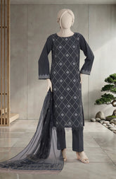 EMBROIDERED CAMBRIC 3PCS UNSTITCHED