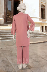 EMBROIDERED CAMBRIC STITCHED 2 PIECE