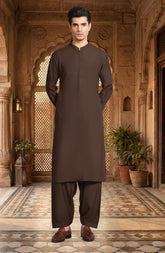 BROWN BLENDED KAMEEZ SHALWAR