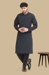 BLUEISH-GREY BLENDED EMBROIDERED KAMEEZ SHALWAR