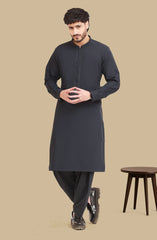 BLUEISH-GREY BLENDED EMBROIDERED KAMEEZ SHALWAR