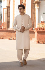 NATURAL-BEIGE BLENDED KAMEEZ SHALWAR