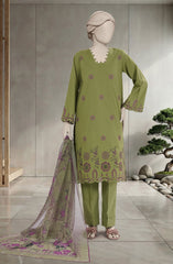 EMBROIDERED CAMBRIC 3PCS UNSTITCHED
