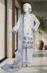 EMBROIDERED CAMBRIC 3PCS UNSTITCHED