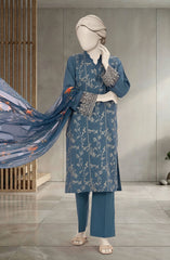 EMBROIDERED CAMBRIC 3PCS UNSTITCHED
